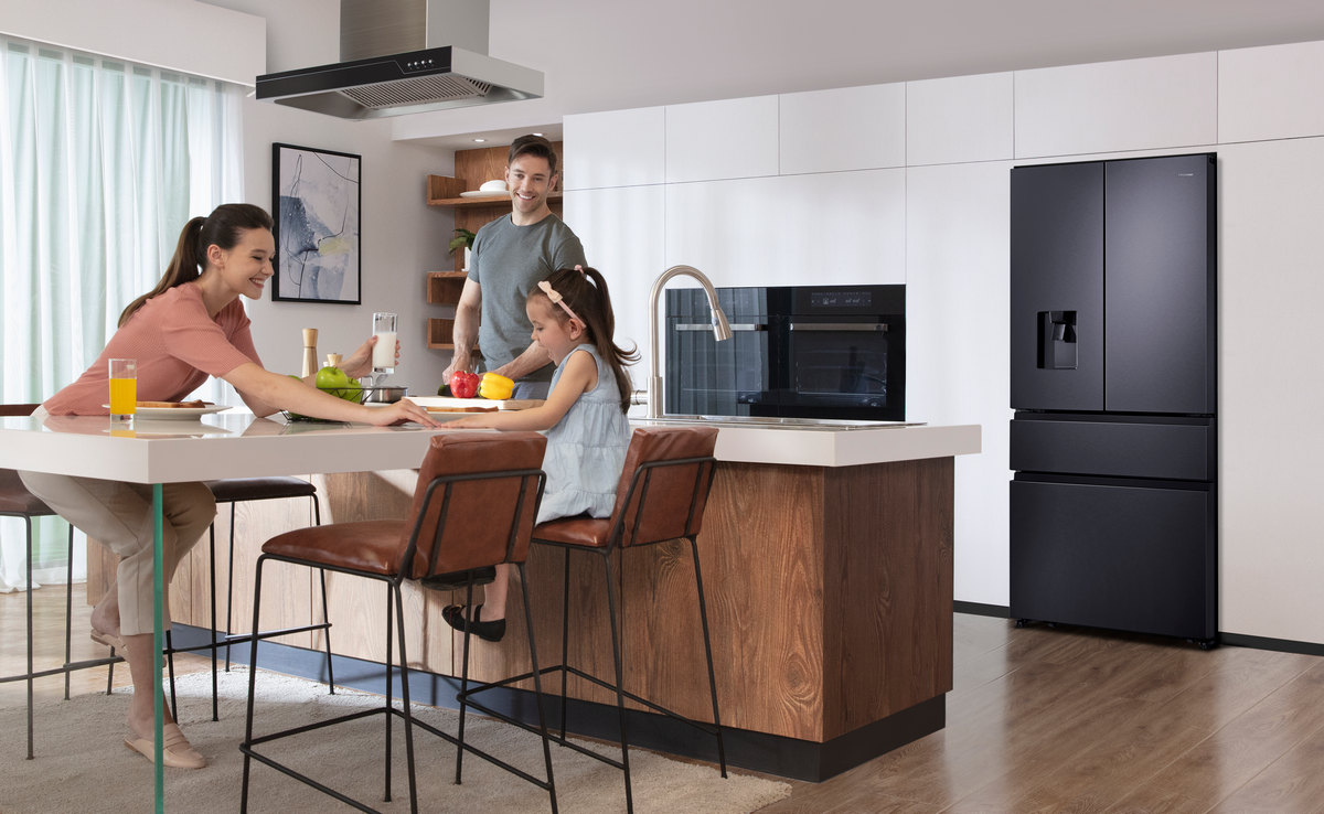 Happy family in a modern kitchen