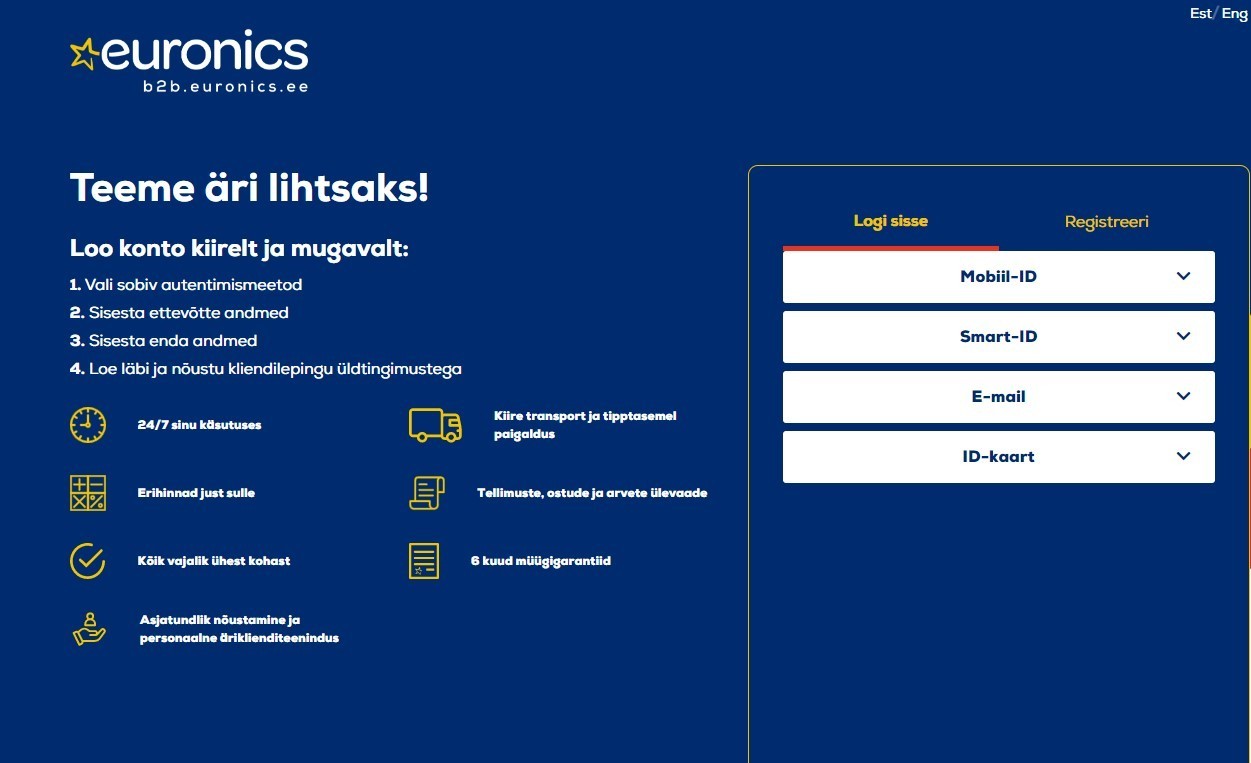 Euronicsi ärikliendiveeb