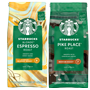 Две упаковки кофейных зерен Starbucks в подарок