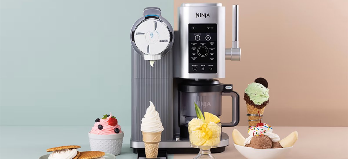 Ninja Swirl CREAMI jäätisemasin köögikapi peal 
