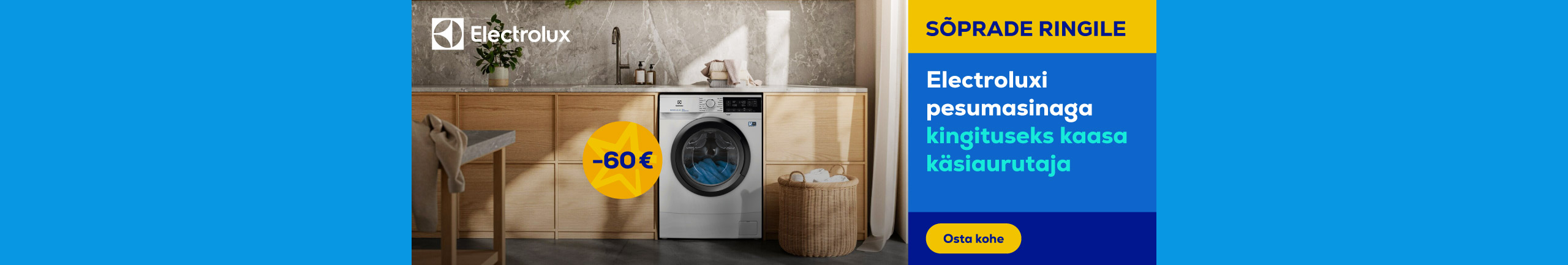 Buy Electrolux washing machine and get hand steamer as a gift