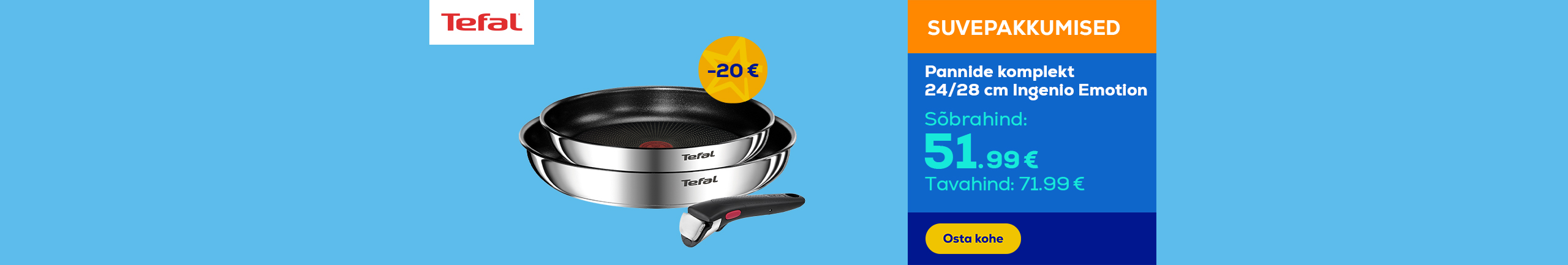Tefal Ingenio Emotion pan set 24/28 cm