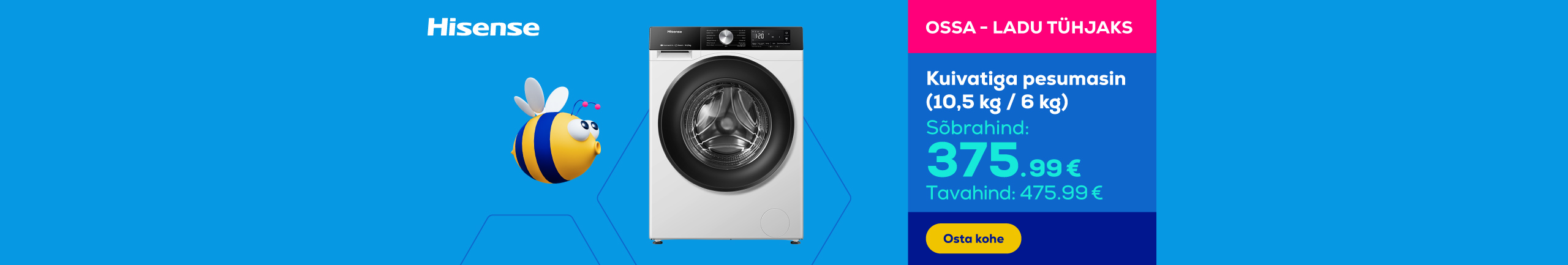 Hisense washer-dryer combo (10,5 kg / 6 kg)