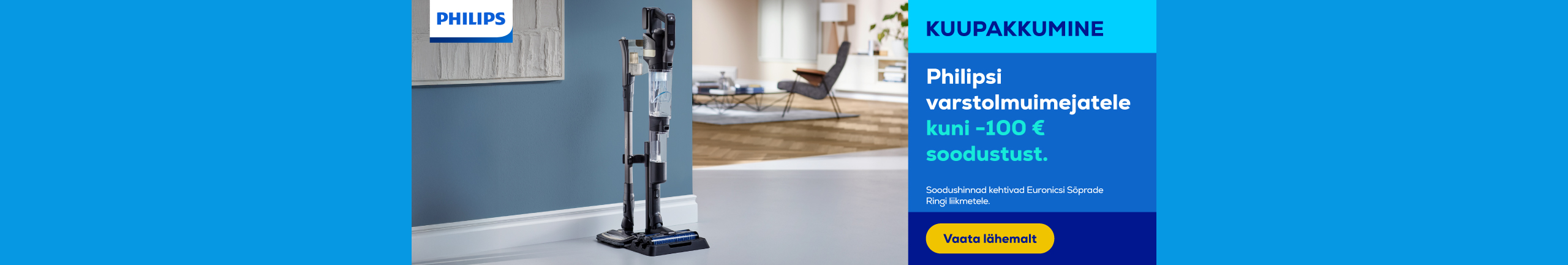 Up to €100 discount on Philips cordless vacuum cleaner