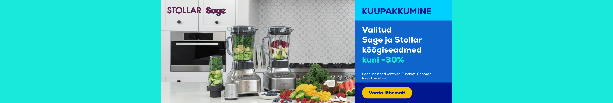 Up to 30% off on selected Sage and  Stollar kitchen appliances