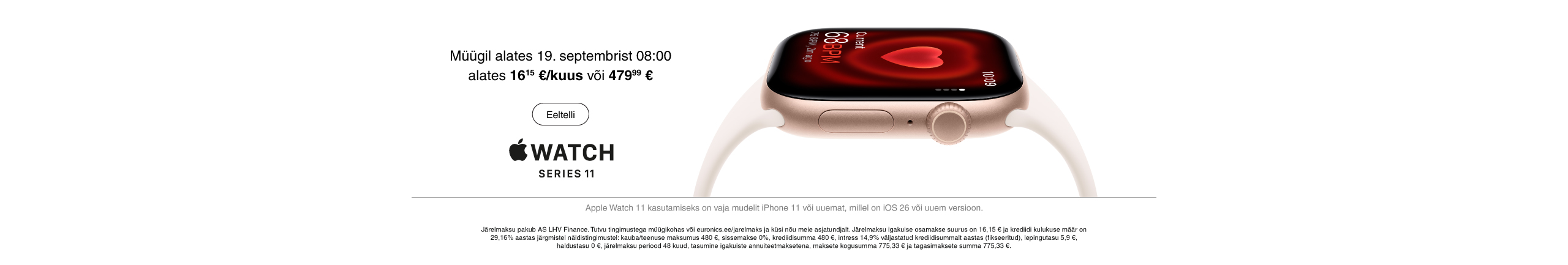 Uued Apple Watch nutikellad ja AirPods kõrvaklapid on nüüd saadaval eeltellimiseks!