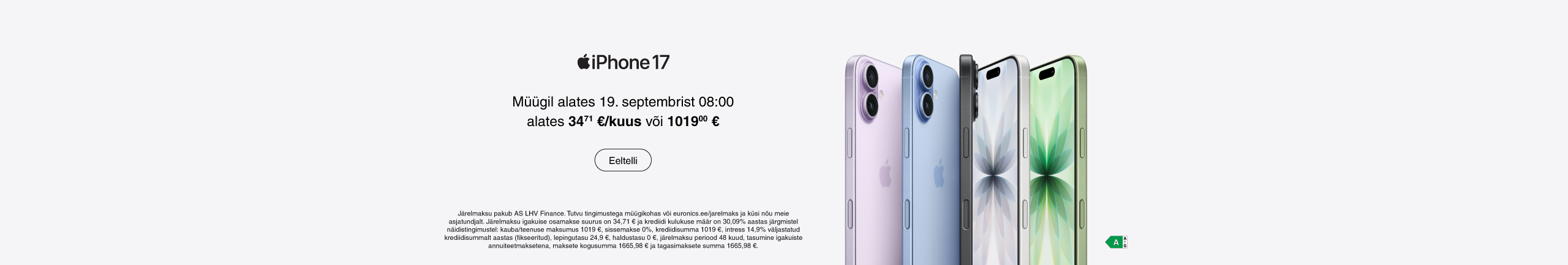 iPhone 17 eeltellimine