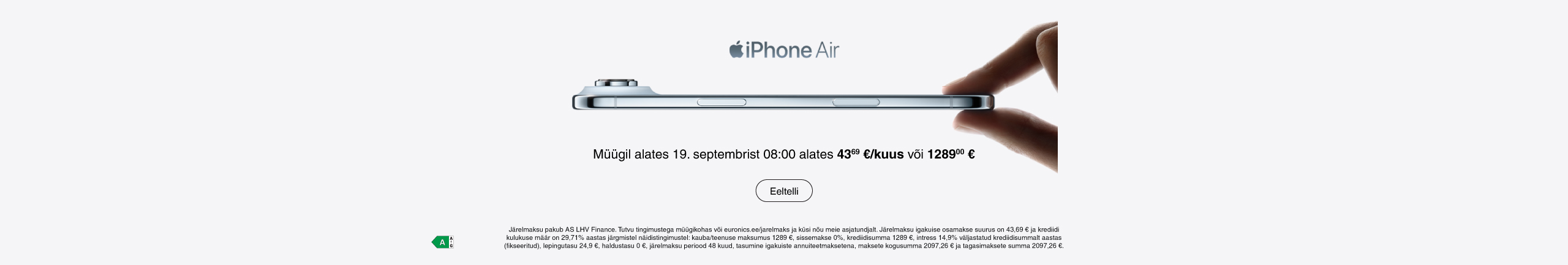 iPhone Airi eeltellimine