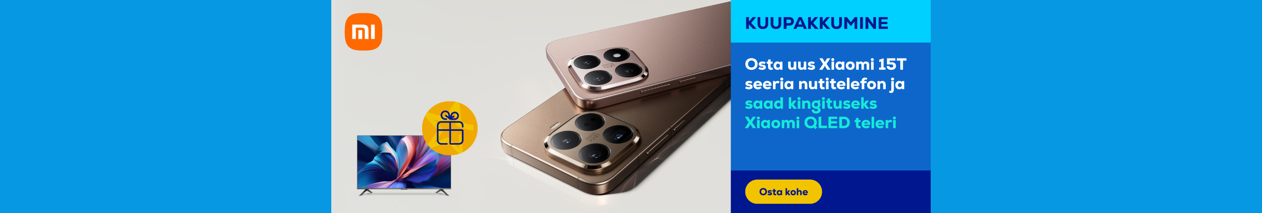 Buy new Xiaomi 15T series smartphonwe and get Xiaomi QLED TV as a gift