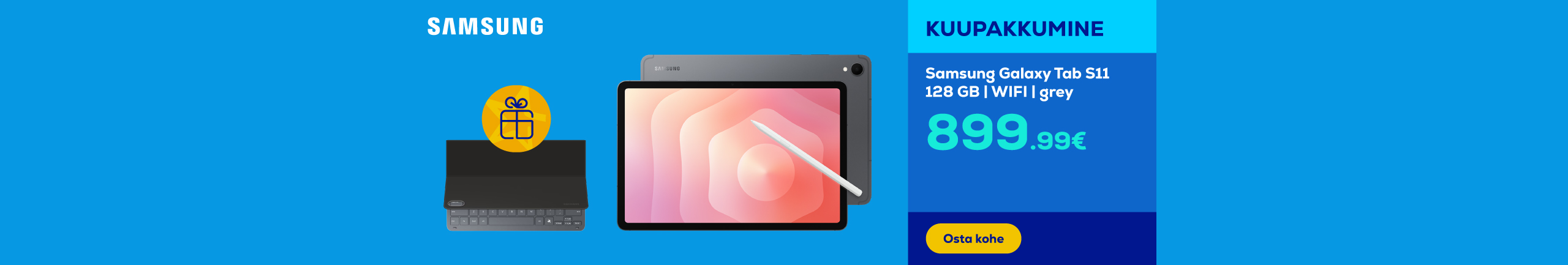 Osta Samsung Galaxy Tab S11 tahvelarvuti ja saa kingituseks Book Cover klaviatuur.