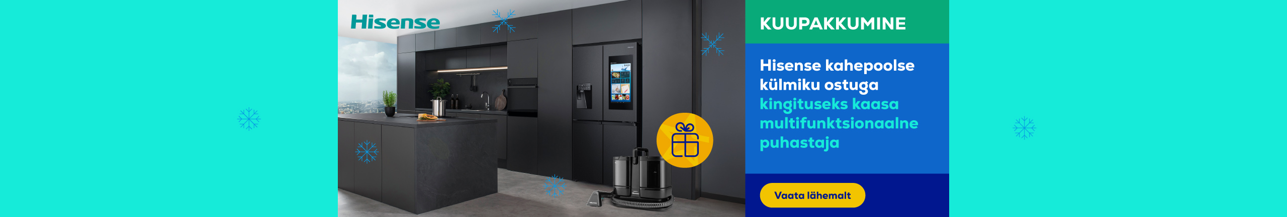 Hisense kahepoolse külmiku ostuga kingituseks kaasa multifunktsionaalne puhastaja!