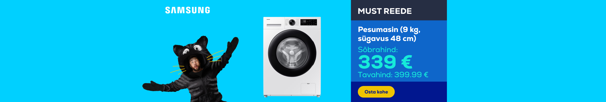 Washing machine (9kg, depth 48 cm)