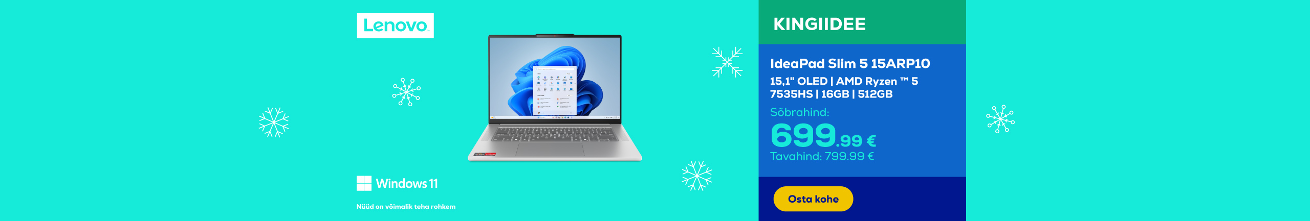 Sülearvuti IdeaPad Slim 5 15ARP10 15,1" OLED