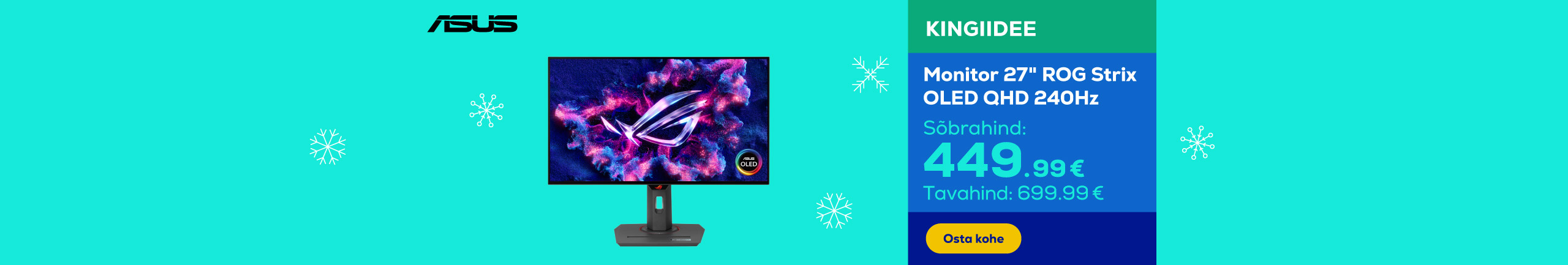 Monitor 27" ASUS ROG Strix OLED QHD 240Hz	