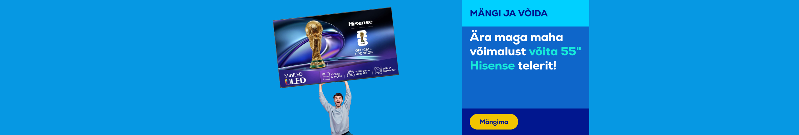 Mängi, kogu punkte ja võida 55" Hisense UHD teler!