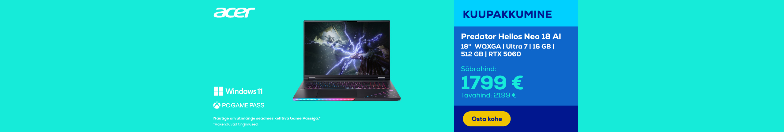 Tutvu Acer Predator Helios Neo seeria sülearvutitega