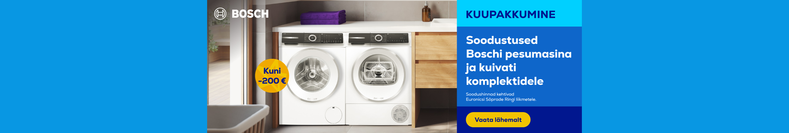 Discounts on Bosch washing machine and dryer sets