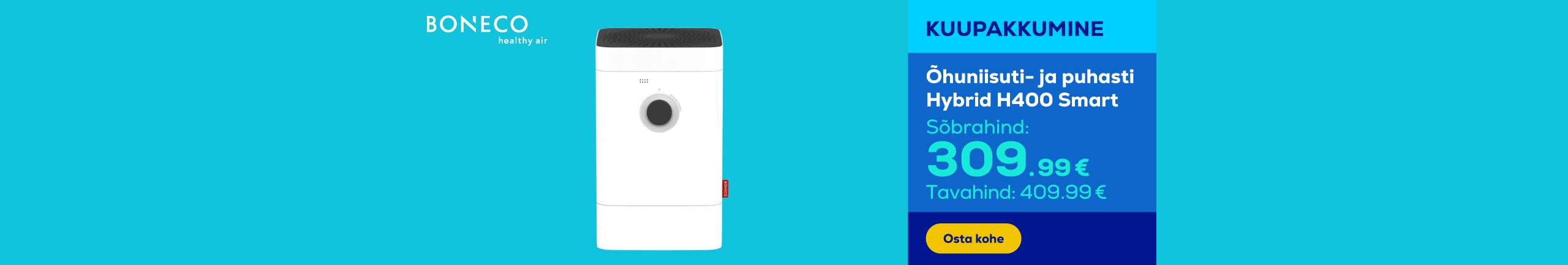 Õhuniisuti- ja puhasti Hybrid H400 Smart