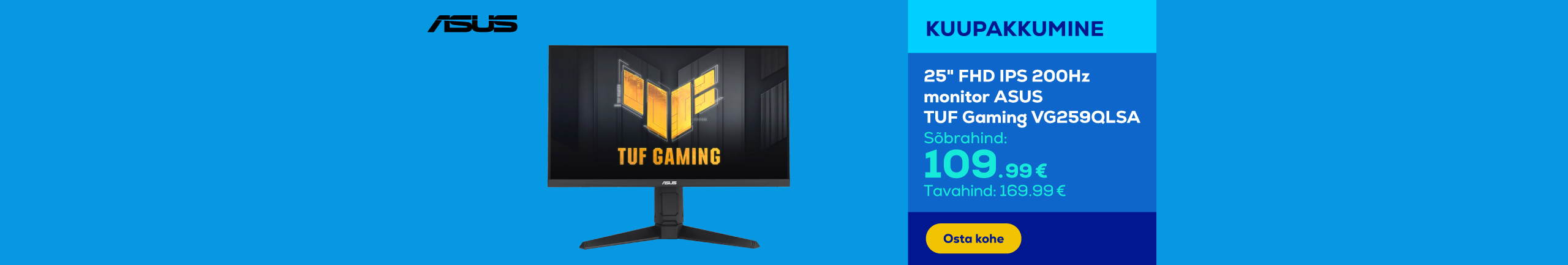 Gaming monitor ASUS TUF FHD IPS 200Hz