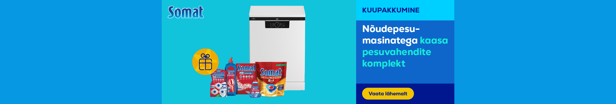 Osta nõudepesumasin ja saa nõudepesuvahendite komplekt kingituseks