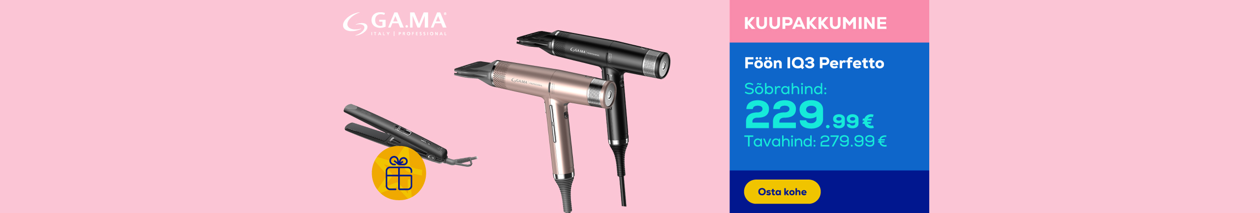 Buying a GA.MA IQ3 Perfetto hair dryer and a hair straightener get as gift