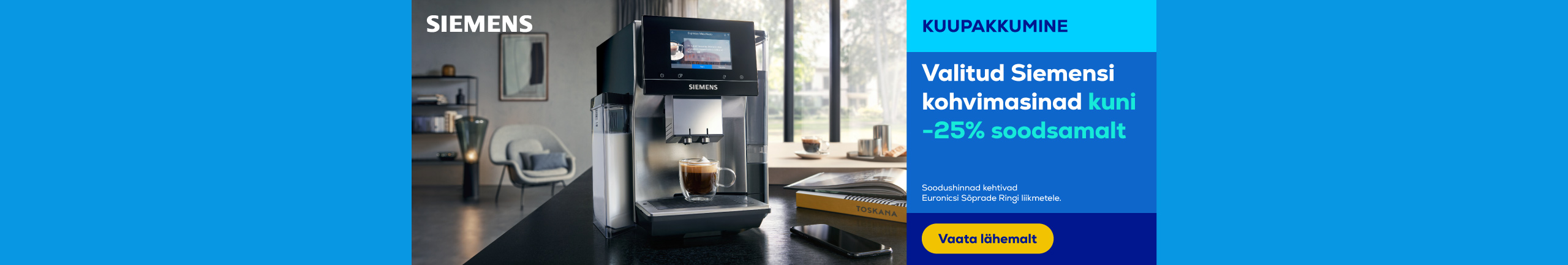 Selected Siemens coffee machines with up to -25% discount