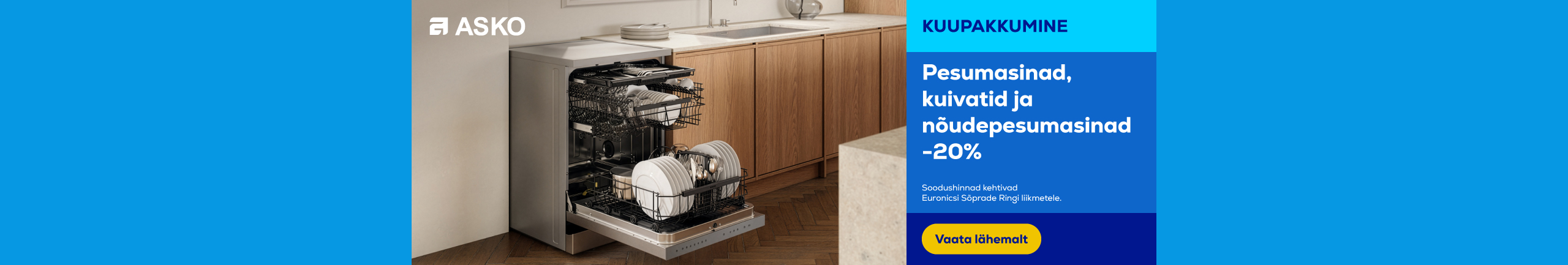 Washing machines, dryers, and dishwashers 20% off