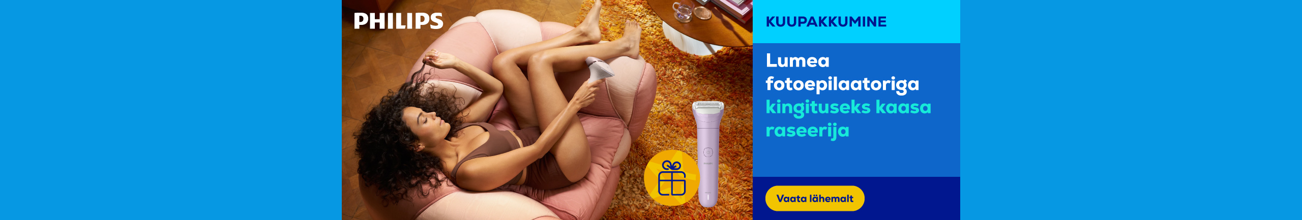 Buy an Philips Lumea hair removal device and get electric shaver as gift