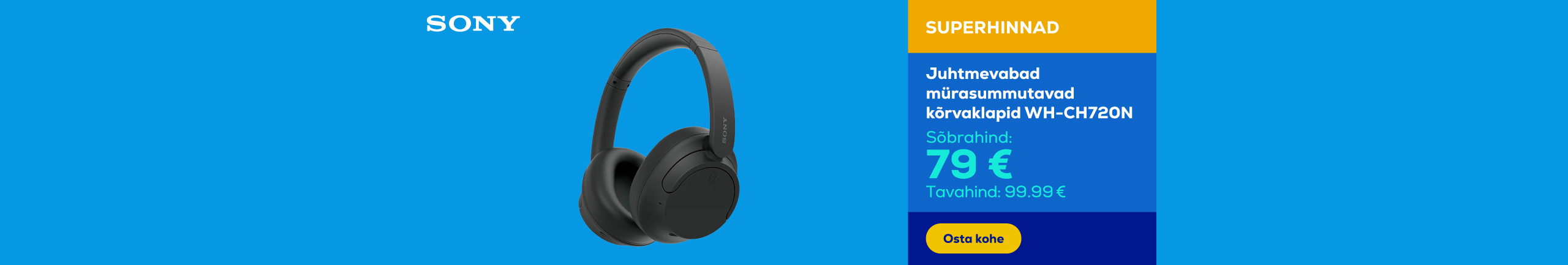 Wireless headphones with noise-cancelling WH-CH720N