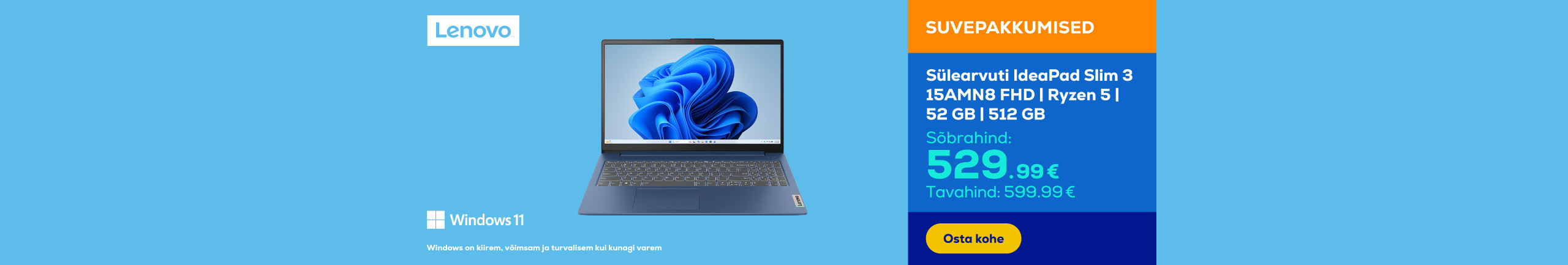 Notebook IdeaPad Slim 3 15AMN8 FHD | Ryzen 5 | 16GB | 512GB