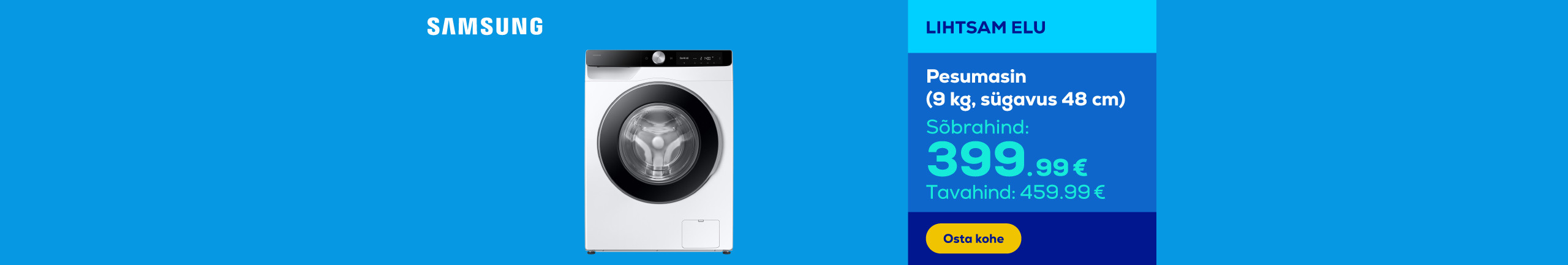 Washing machine (9 kg, depth 48 cm)	