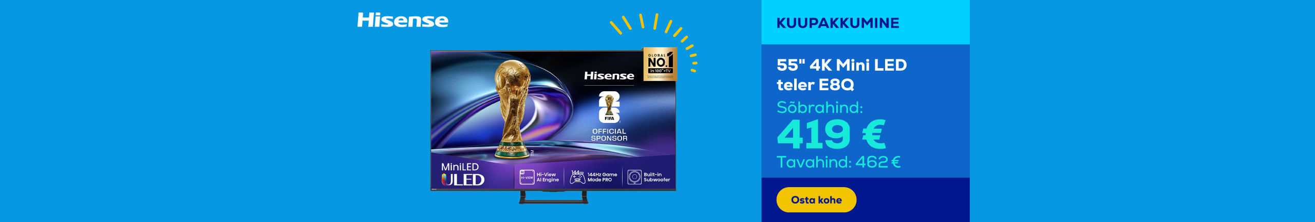 55" 4K Mini LED TV E8Q