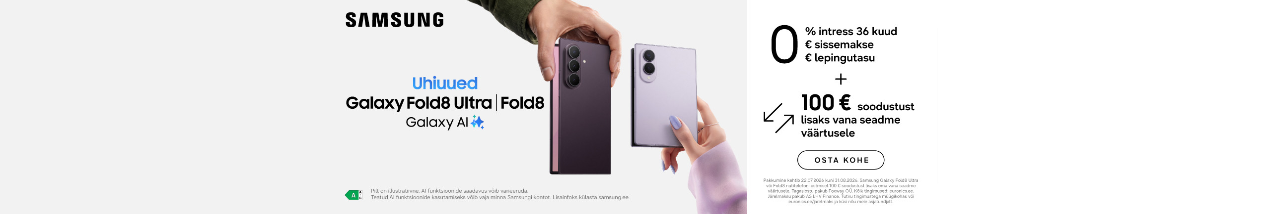 Telli oma uus Samsungi nutitelefon juba täna!