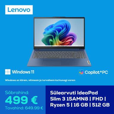 Sülearvuti IdeaPad Slim 3 15AMN8 | FHD | Ryzen 5 | 16 GB | 512 GB