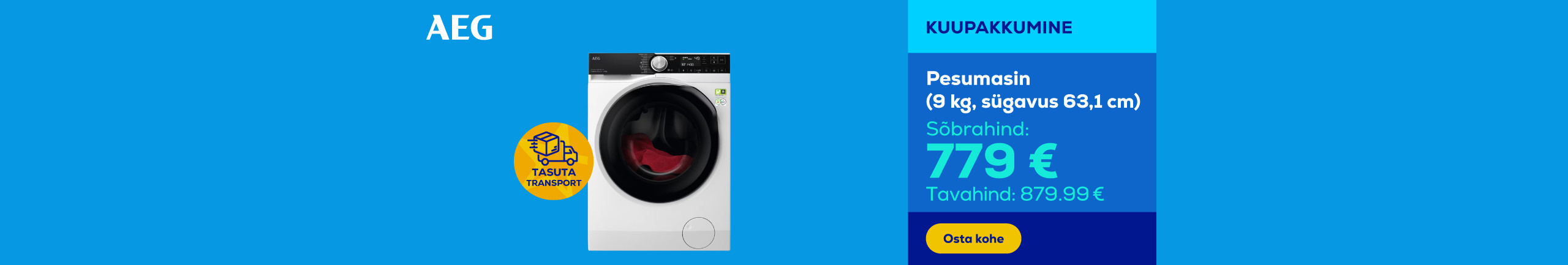 Washing machine (9 kg, depth 63,1 cm)	
