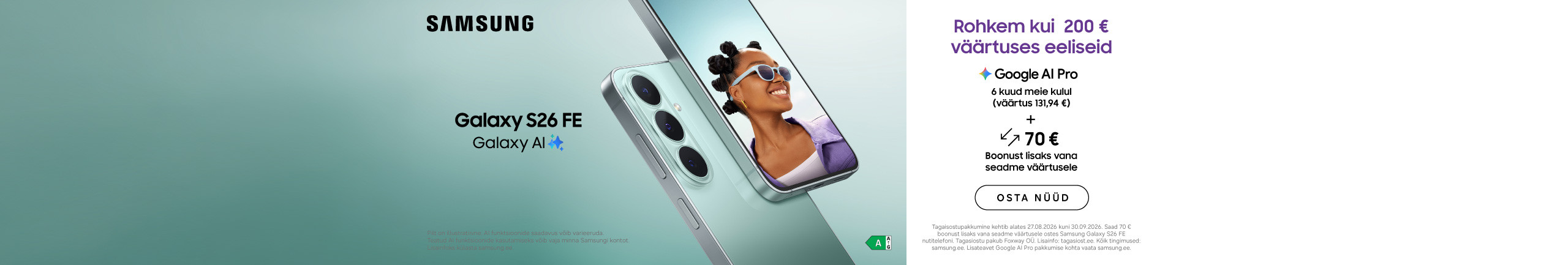 Telli oma uus Samsungi nutitelefon juba täna!