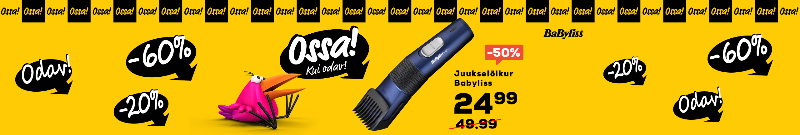 FrontPageSlider Ossa Juukselõikur Babyliss