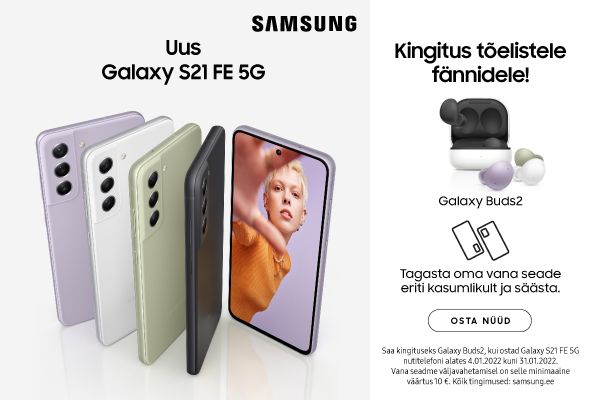 Samsung Galaxy S21FE 5G telefoniga kingituseks kaasa kõrvaklapid Buds2!