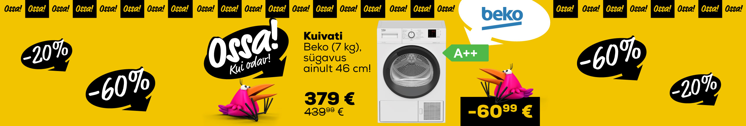 NPL  Ossa extended! We added new products! Dryer Beko (7 kg)