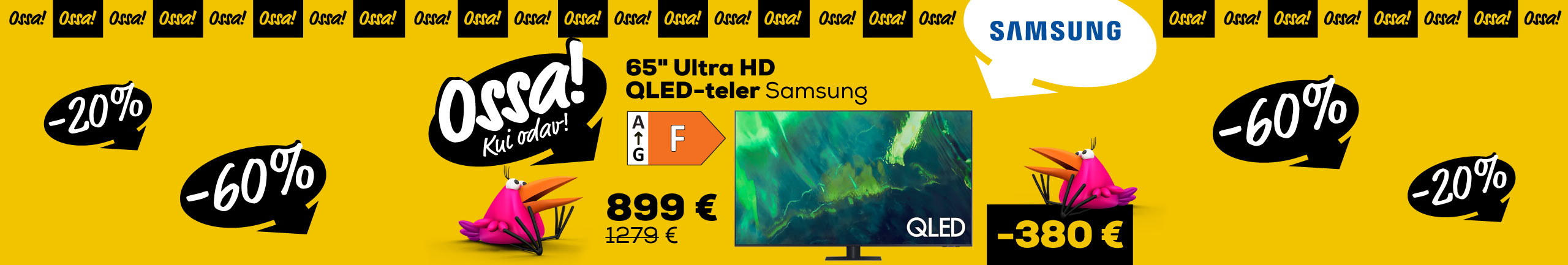 NPL  Ossa! Срок кампании продлевается! 65" Ultra HD QLED TV Samsung 