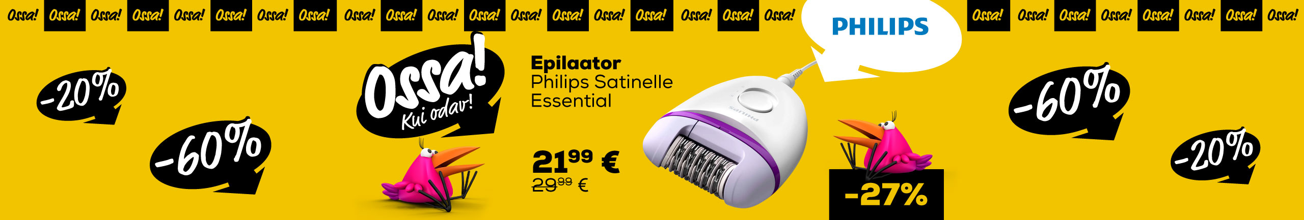 NPL Ossa extended! We added new products! Epilator Philips Satinelle Essential 