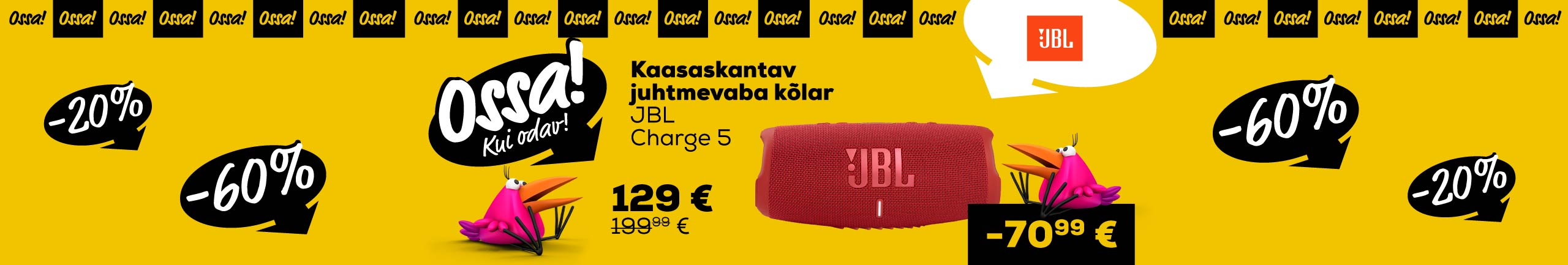 NPL Ossa extended! We added new products! Wireless portable speaker JBL Charge 5 