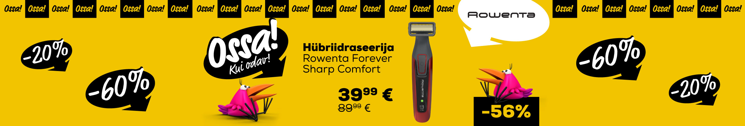 NPL Ossa extended! We added new products! Hybrid trimmer Rowenta Forever Sharp Comfort