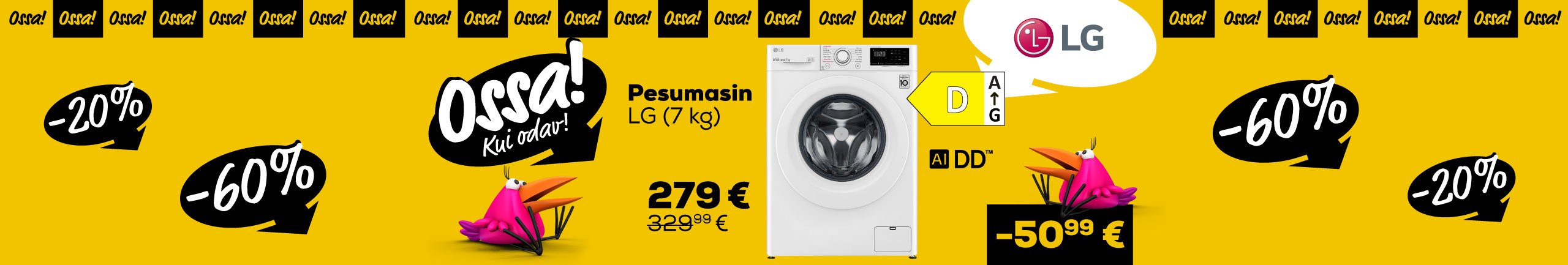 FPS Ossa extended! We added new products! Washing machine LG (7 kg) 