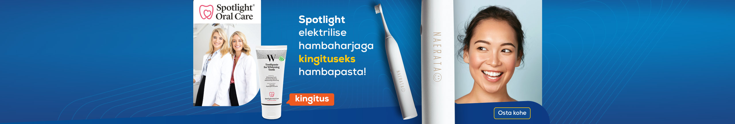 Spotlight elektrilise hambaharjaga kingituseks hambapasta!