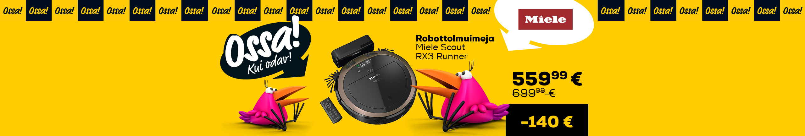 Ossa! Summer 2022. Robot vacuum cleaner Miele Scout RX3 Runner