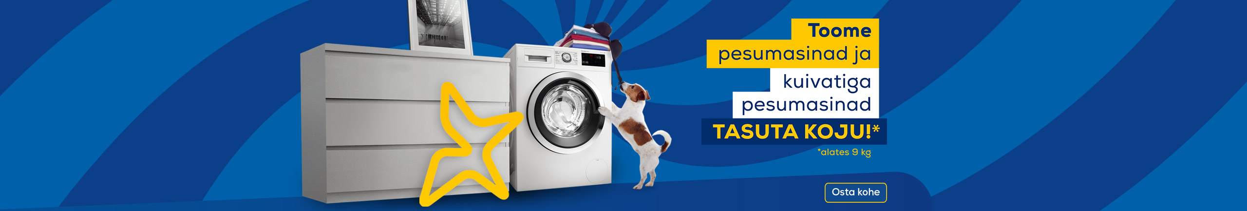 Toome valitud pesumasinad ja kuivatiga pesumasinad tasuta koju!