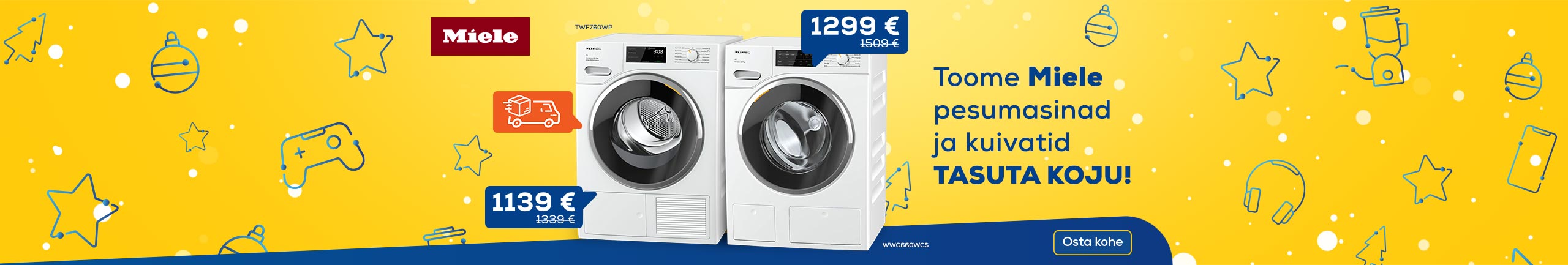 Free delivery for Miele washer and dryer!