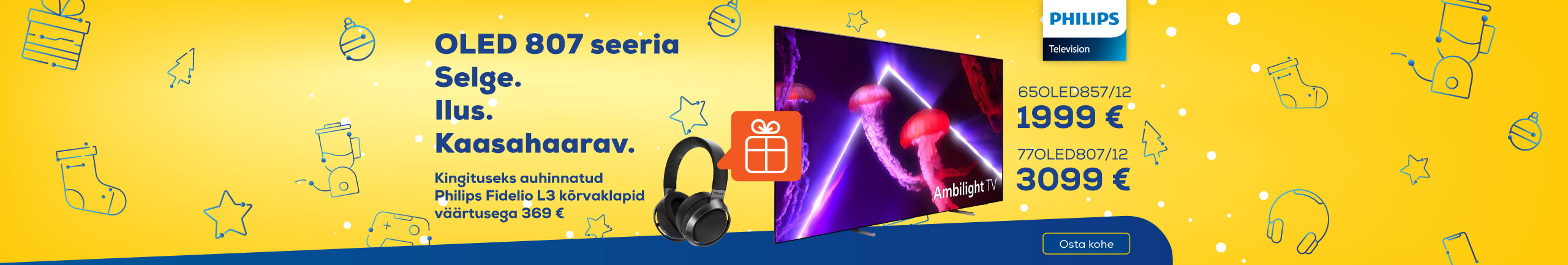 Get Philips Fidelio L3 headphones as a complimentary gift with OLED 807 series TV!