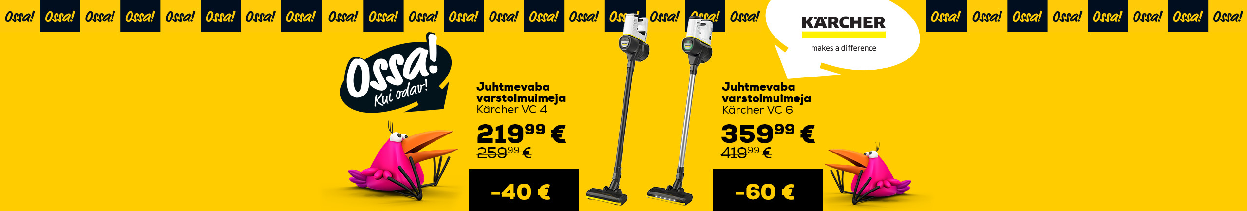 Ossa Winter 2023! Wow, what a low price! Cordless stick vacuum cleaner Kärcher VC 4 and VC 6